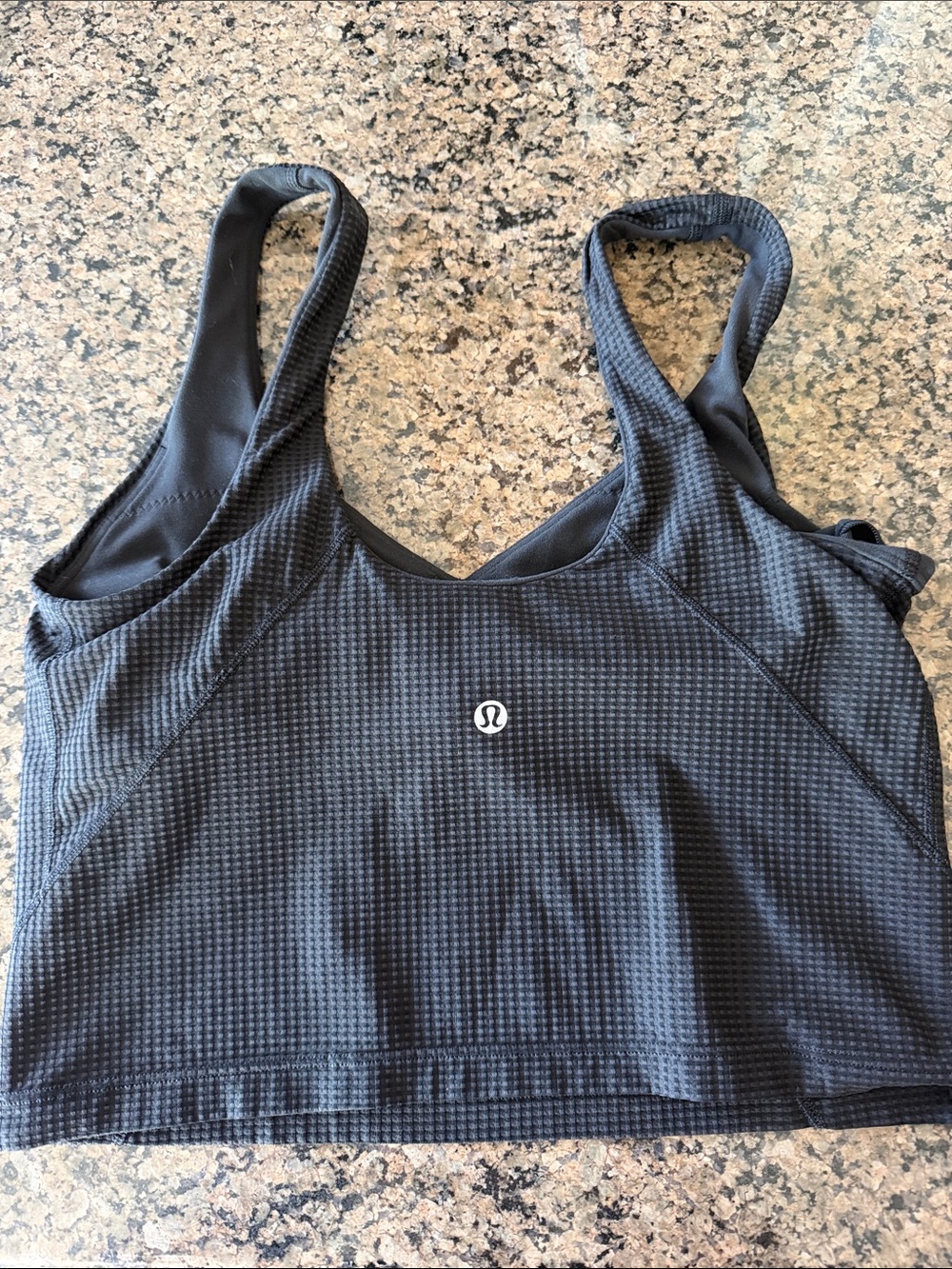 lululemon athletica Black Textured Scoop-Back Sports Bra